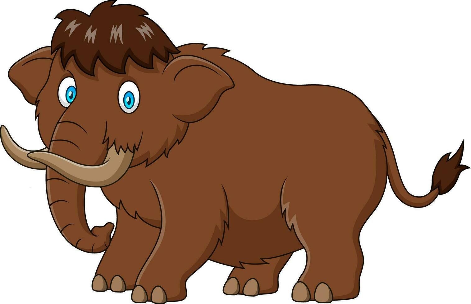 Cartoon illustration of a cute mammoth vector