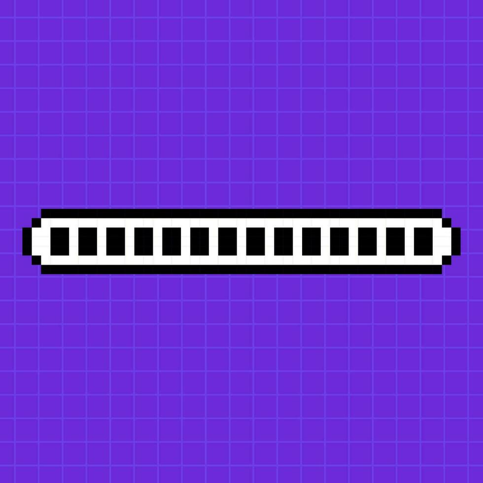 píxel escala lleno en un brillante púrpura antecedentes. cargando bar, 8 bits retro juego estilo ilustración, controlador, cargando proceso. vector