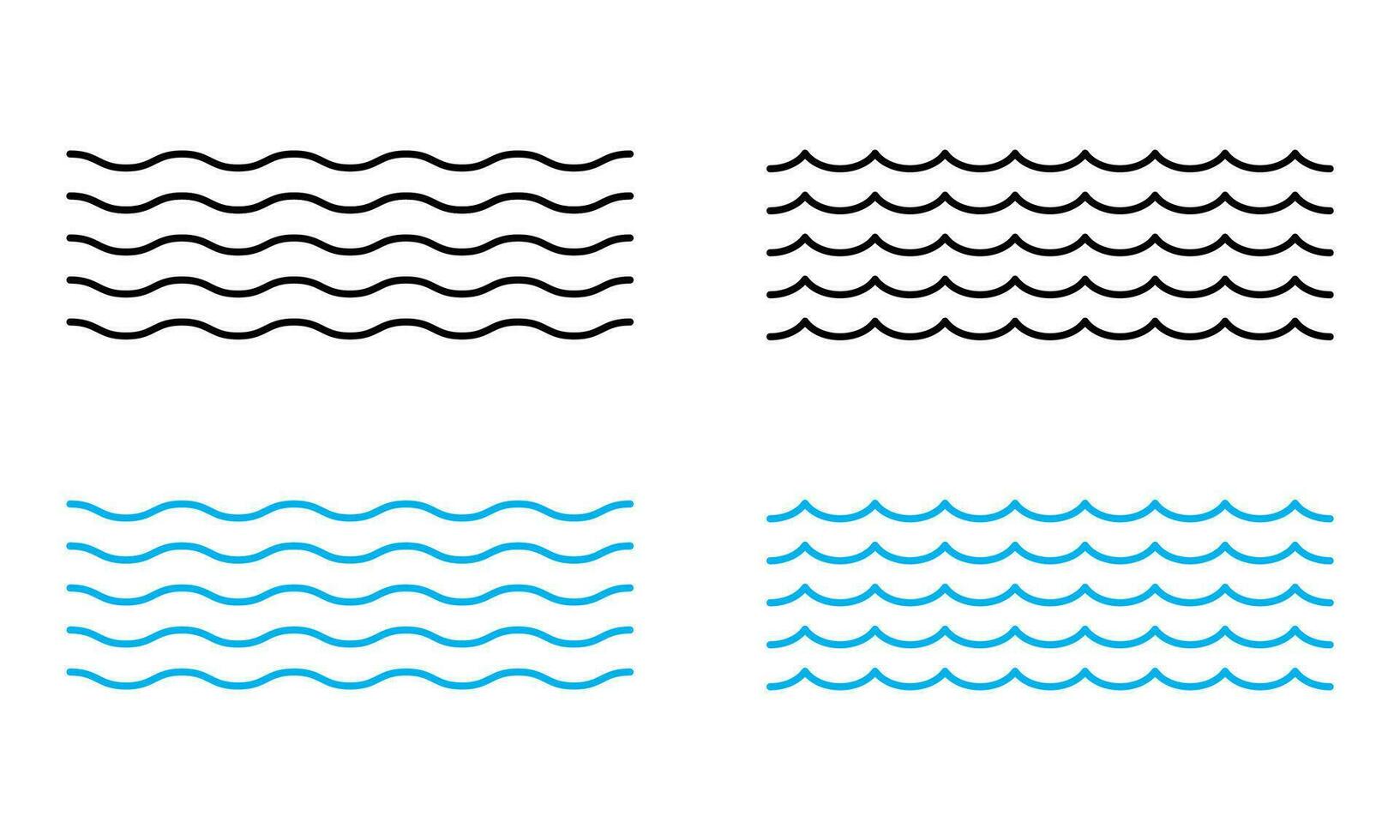 Vector Waves on White Background