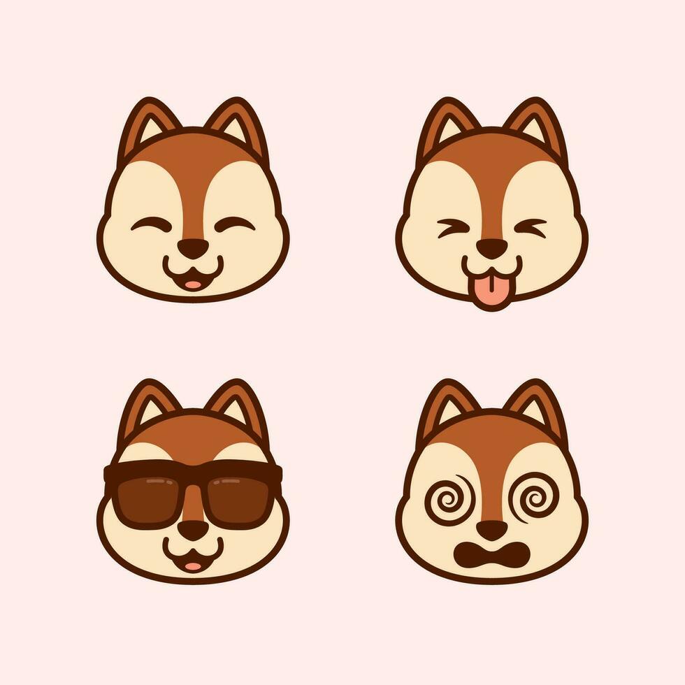 Set of Cute Squirrel Stickers vector
