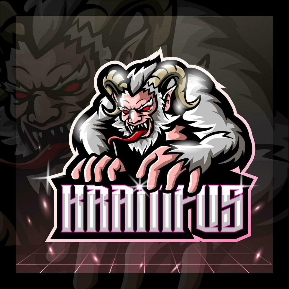 diseño del logo de esport de la mascota krampus. vector