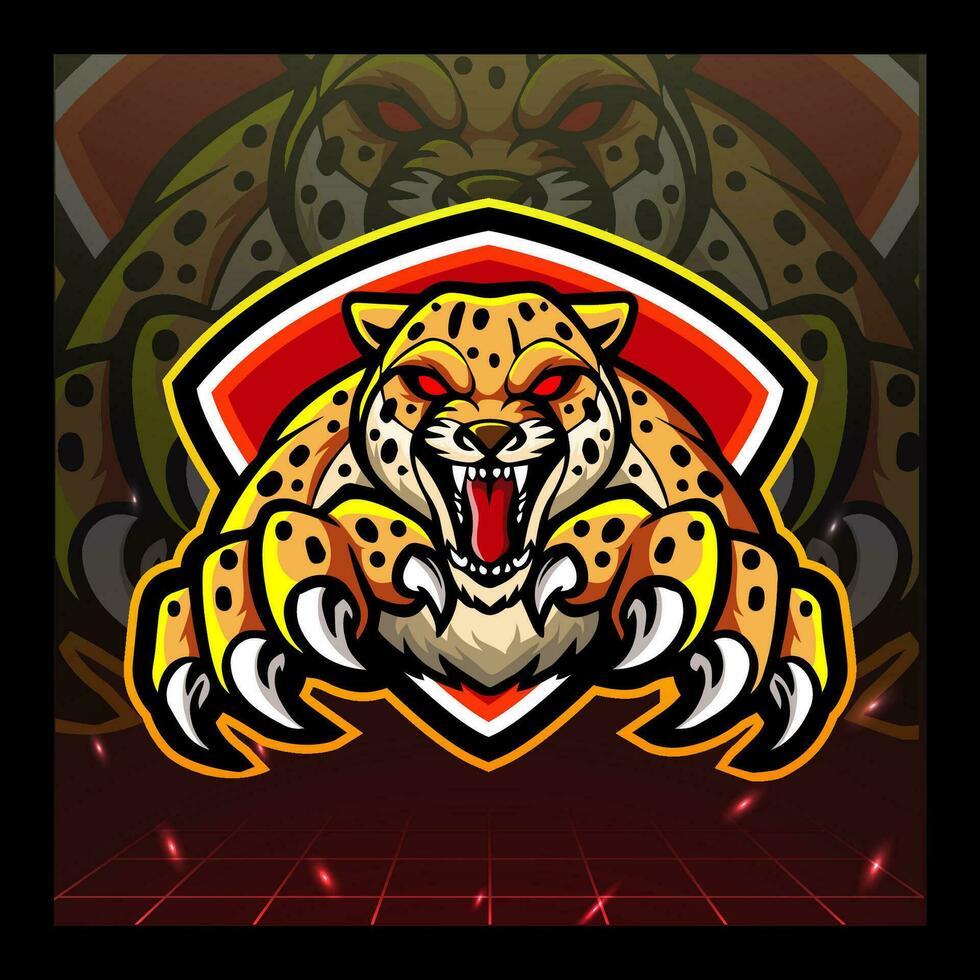 Cheetah esport mascot logo design vector