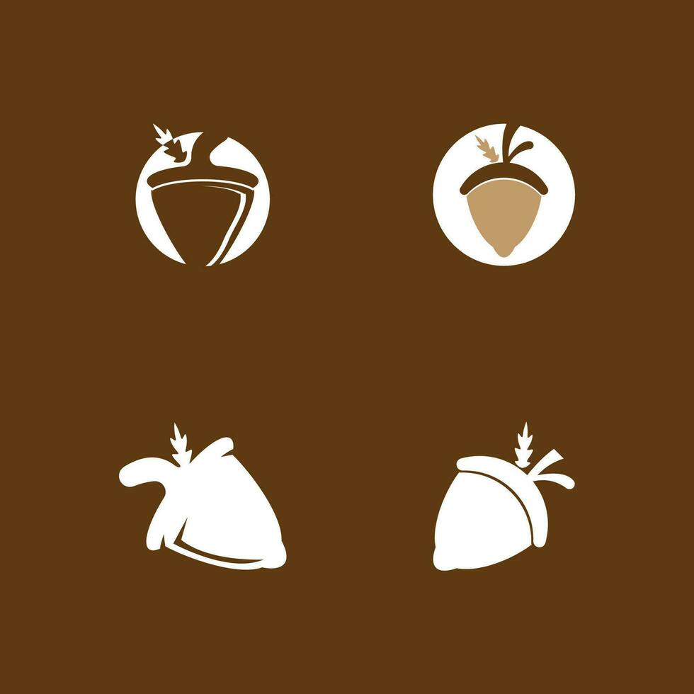 Acorn icon and symbol vector template illustration