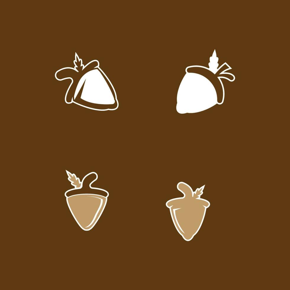Acorn icon and symbol vector template illustration