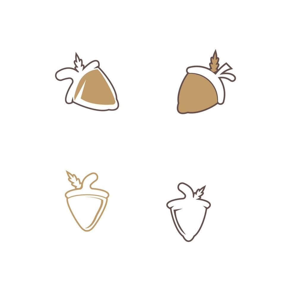 Acorn icon and symbol vector template illustration