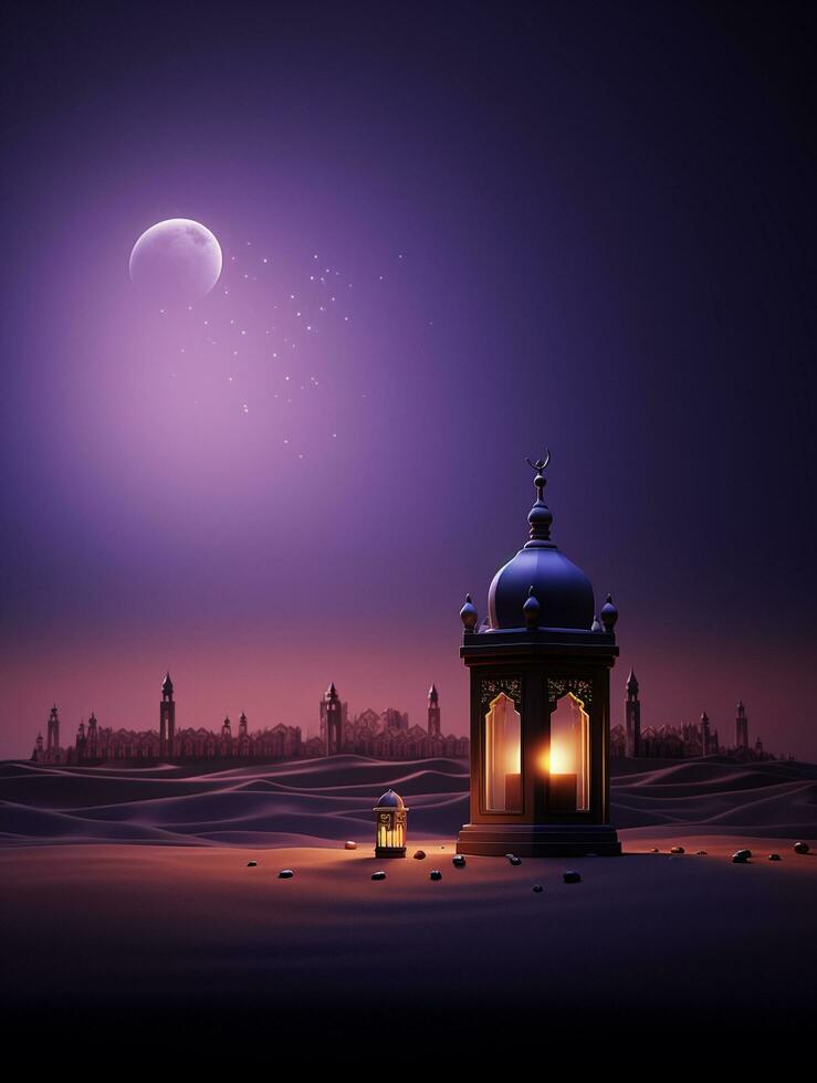 AI generated Ramadan mubarak traditional islamic festival religious social media banner photo