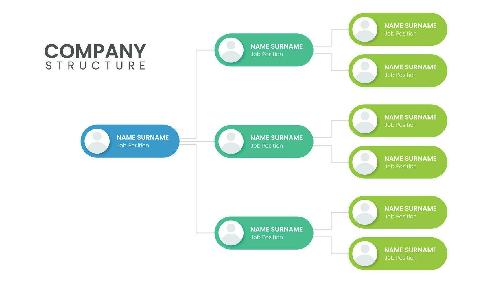 Infographic design template for company organizational structure vector