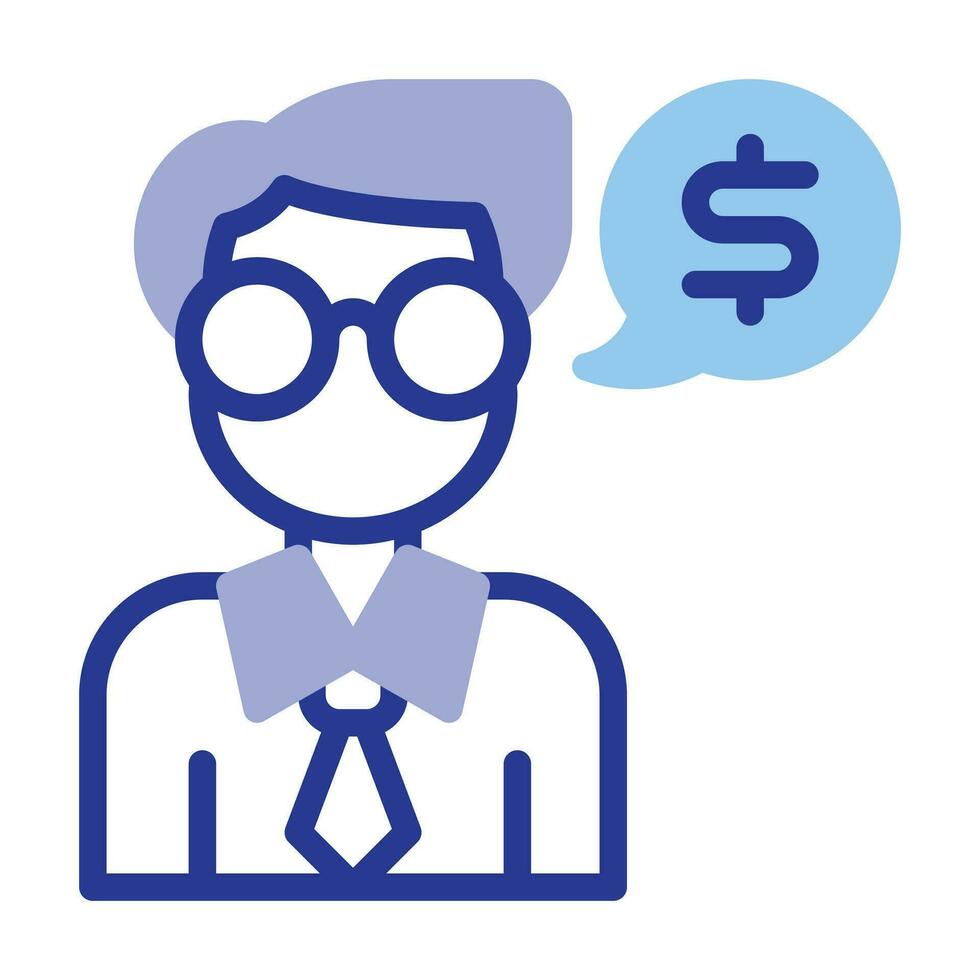 Financial advisor flat icon vector