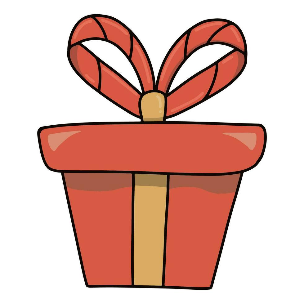 Gifts box Christmas colorful ornaments icon. Winter event. Chrismas decorations. Happy new year. doodle elements. vector
