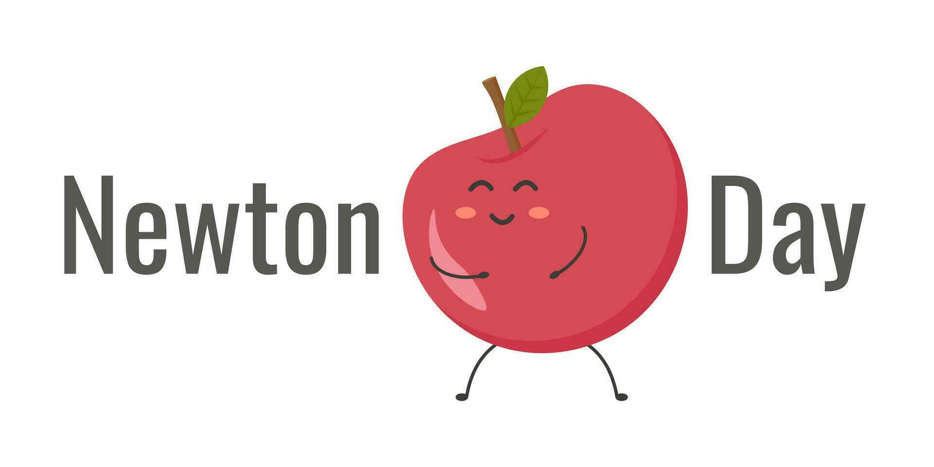 Happy Newtons day festive background with apple. vector