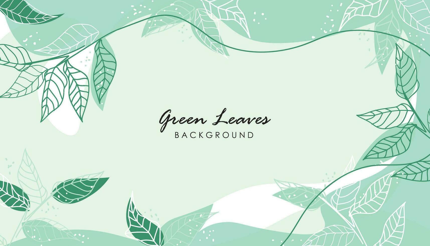 Green leaves vector frame