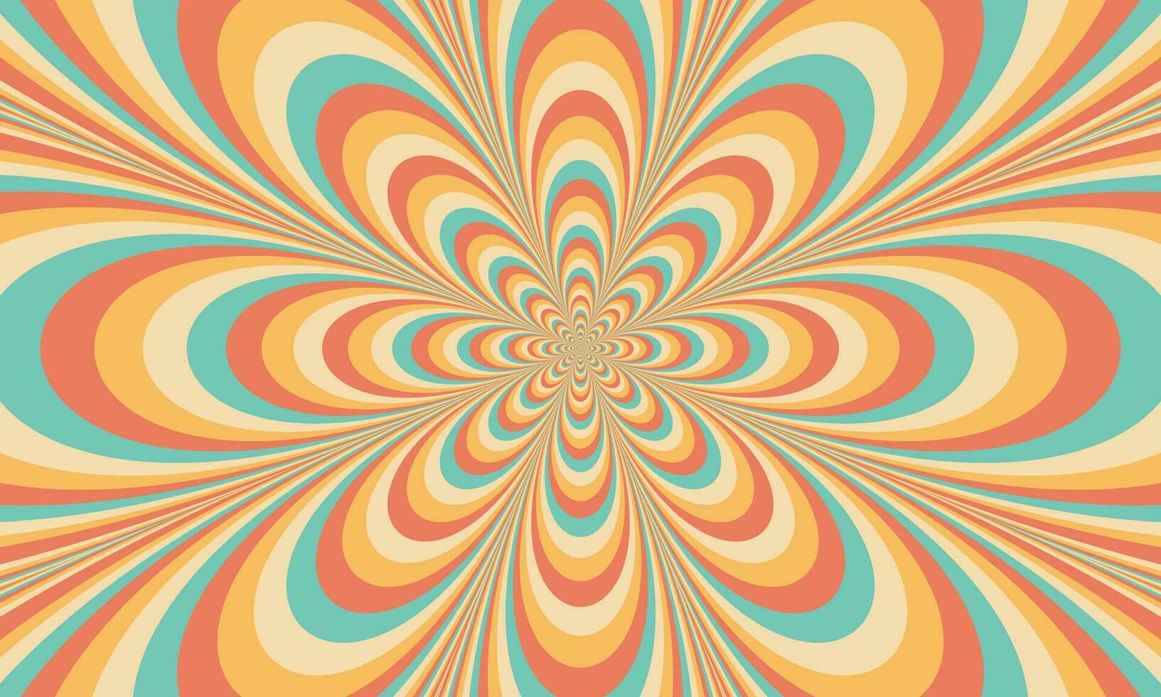 Trippy groovy infinite flower background vector