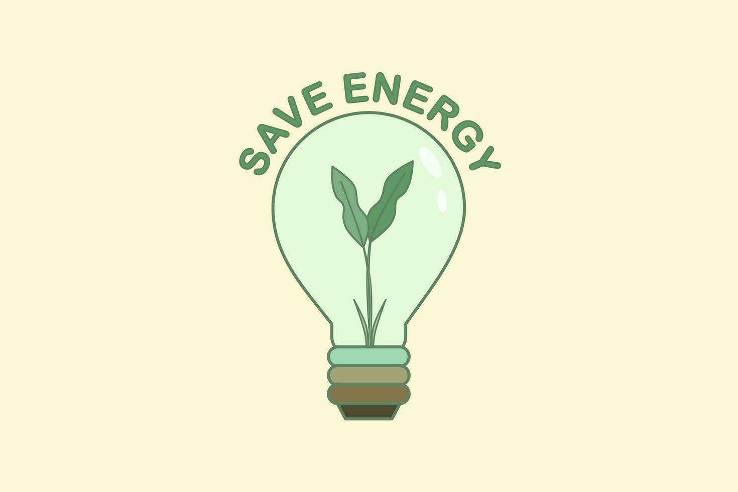 Energy saving light bulb. Green Energy. Ecology light bulb. Vector illustration.