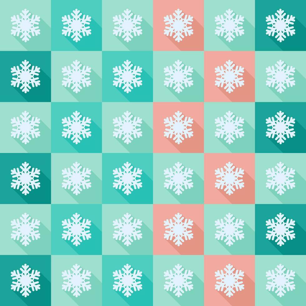 Seamless pattern with snowflakes in flat design vector