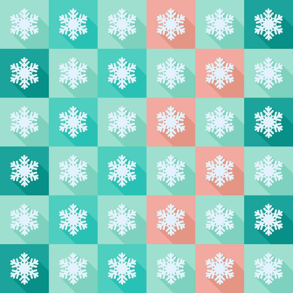 Seamless pattern with snowflakes in flat design vector