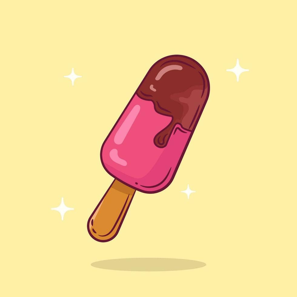 Ice Cream Vector Icon Illustration. Flat Cartoon Style Suitable for Web Landing Page, Banner, Flyer, Sticker, Card, Background
