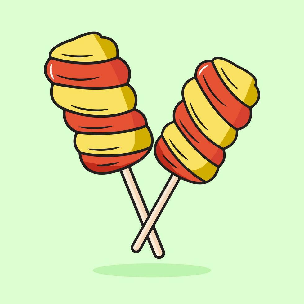 Candy Vector Icon Illustration. Flat Cartoon Style Suitable for Web Landing Page, Banner, Flyer, Sticker, Card, Background