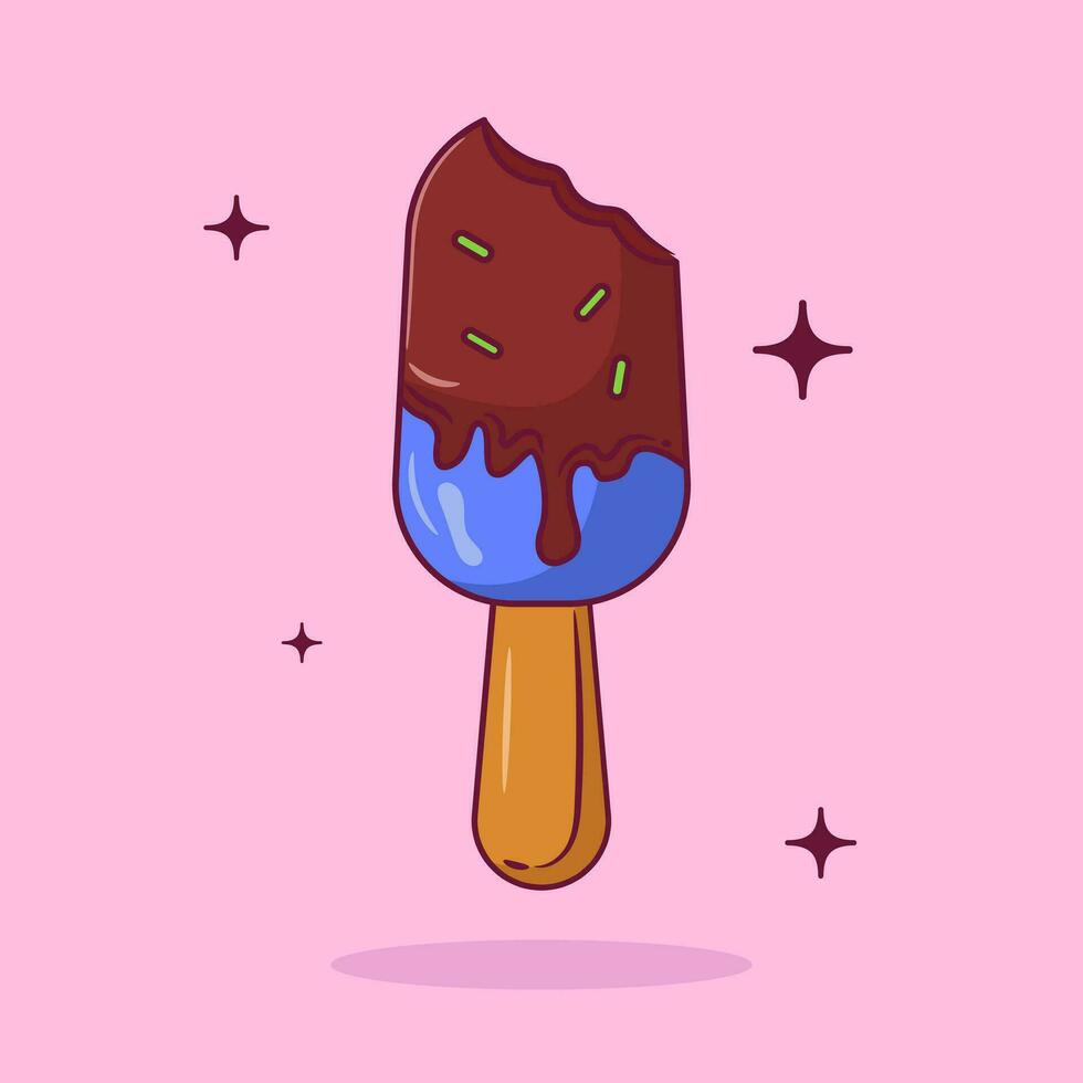 Ice Cream Vector Icon Illustration. Flat Cartoon Style Suitable for Web Landing Page, Banner, Flyer, Sticker, Card, Background