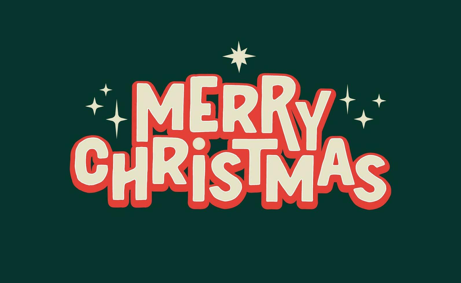 Merry christmas lettering design. vector