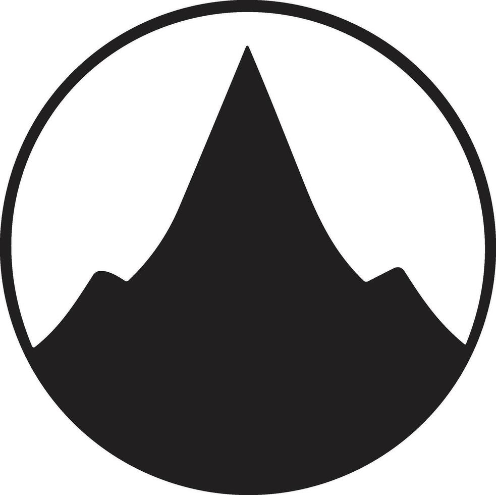 montaña logo en turismo concepto en mínimo estilo para decoración vector