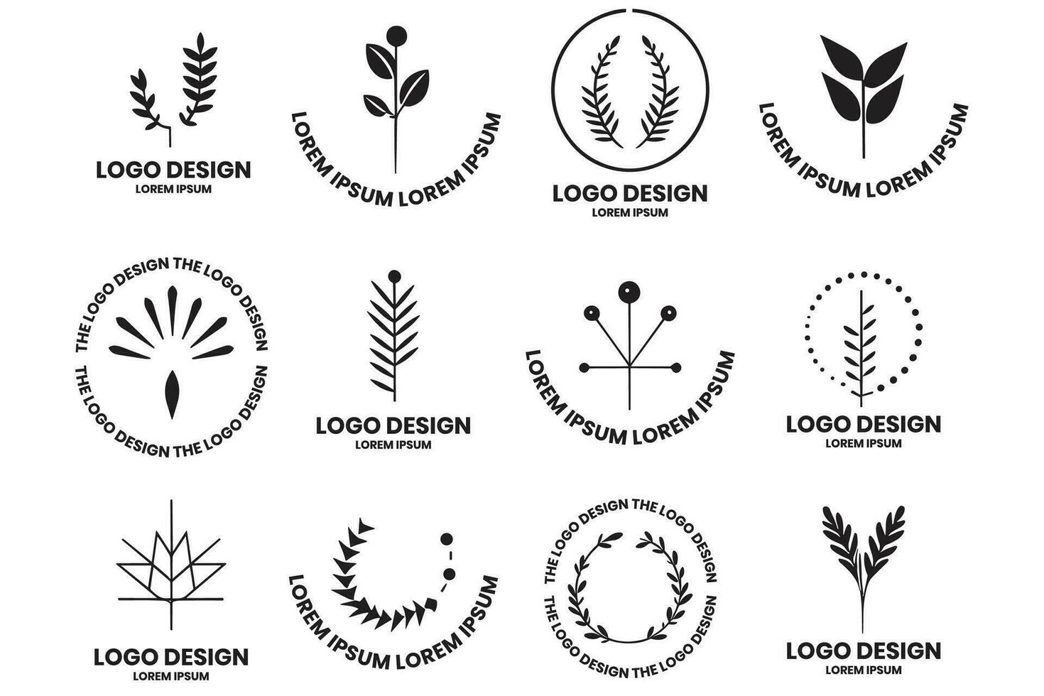 Flower or leaf logo in a minimalist style for decoration vector