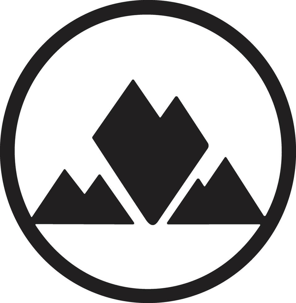 montaña logo en turismo concepto en mínimo estilo para decoración vector