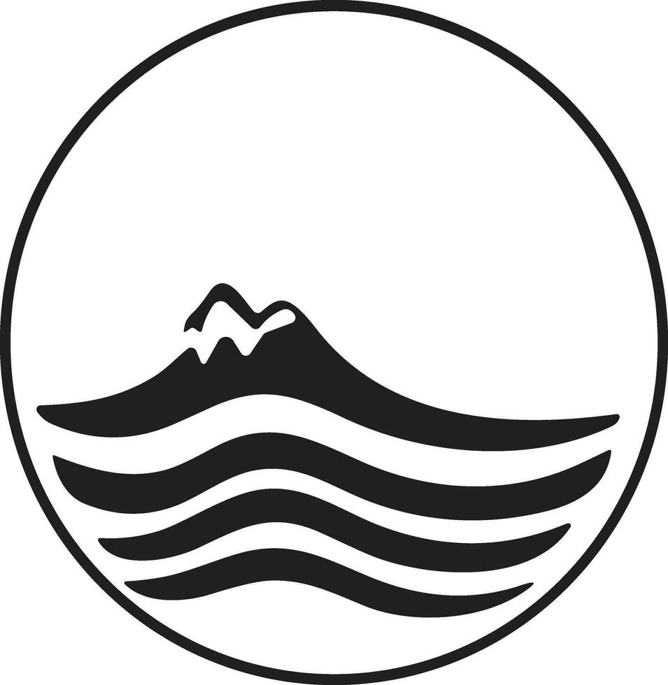 Mountain logo in tourism concept in minimal style for decoration vector