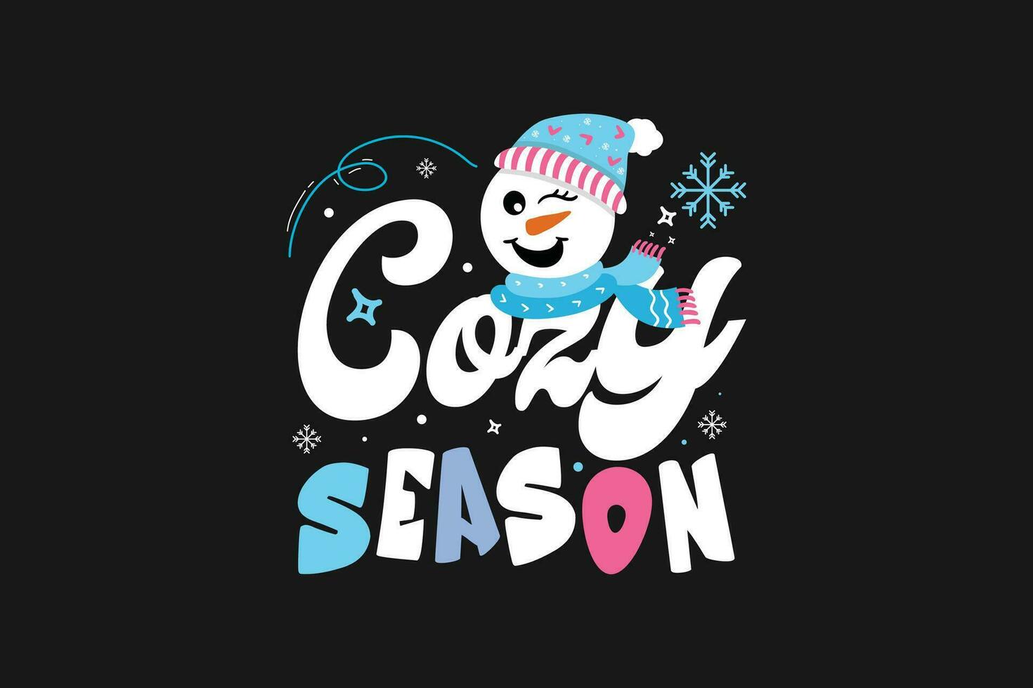 Cozy Season Winter T Shirt Design vector