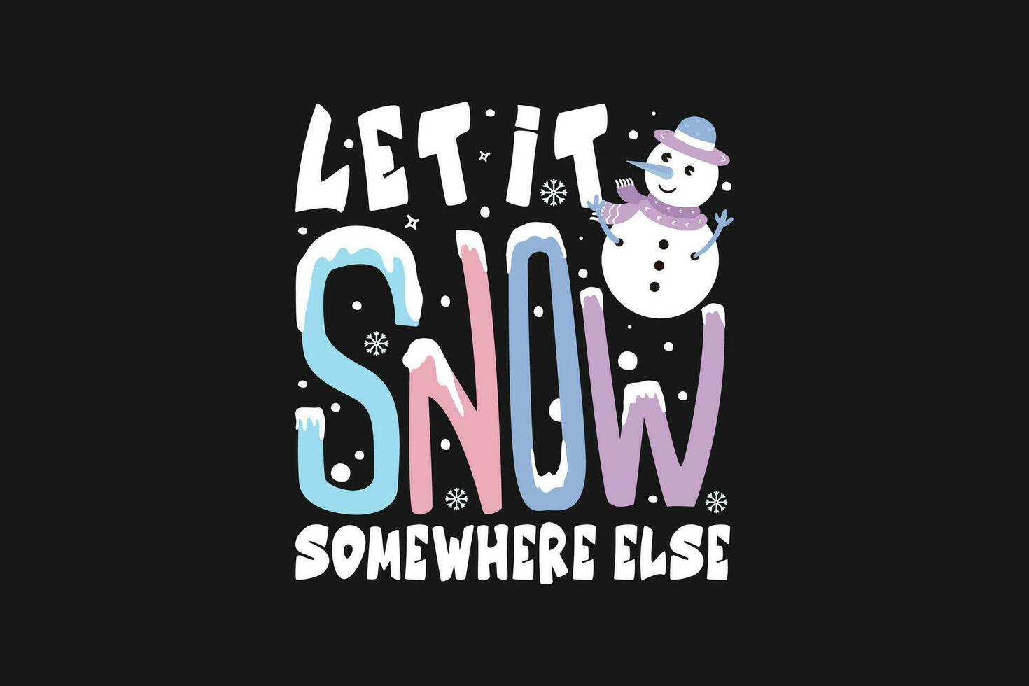 dejar eso nieve algun lado demás invierno t camisa diseño vector