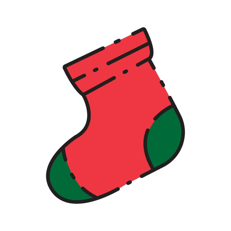 Navidad calcetín icono vector