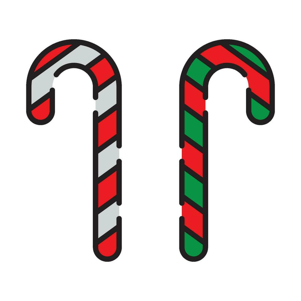Christmas candy cane icon vector