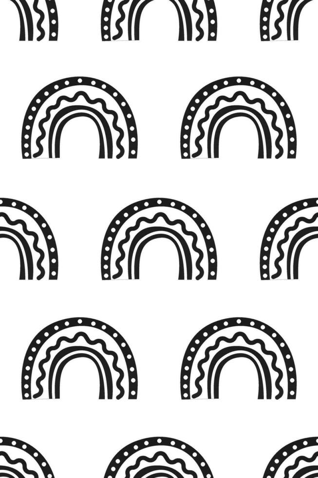Cute nursery rainbow background. Boho rainbow seamless pattern background vector