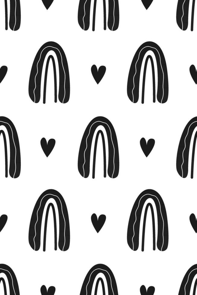 Cute nursery rainbow background. Boho rainbow seamless pattern background vector