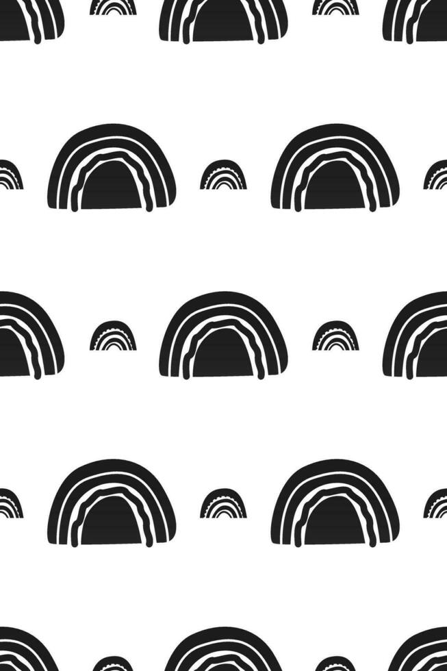 Cute nursery rainbow background. Boho rainbow seamless pattern background vector