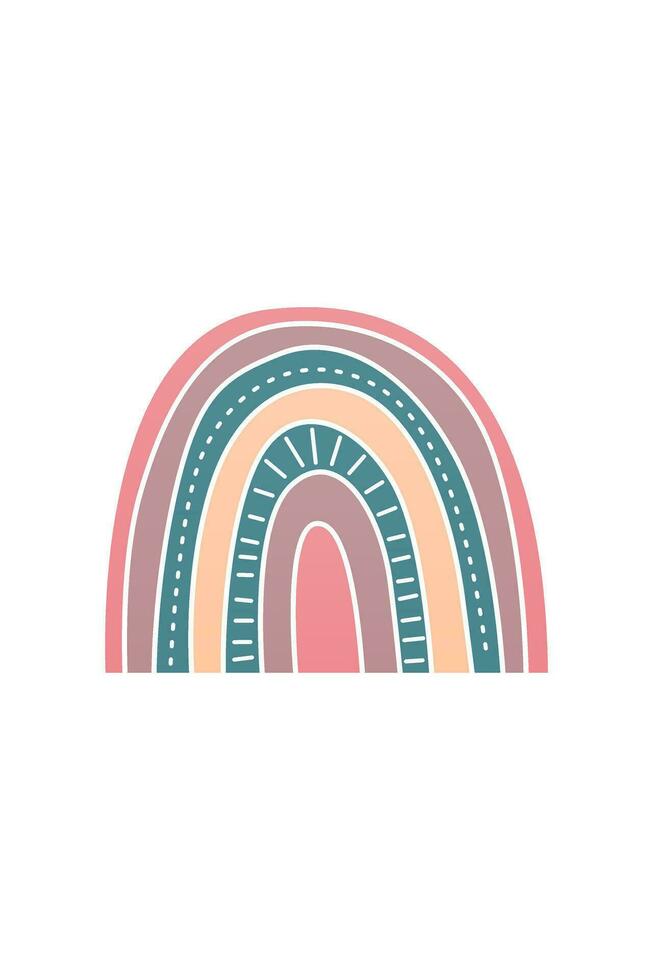 Decorative boho rainbow design element vector