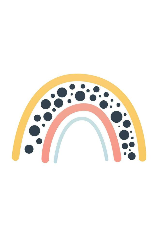Decorative boho rainbow design element vector