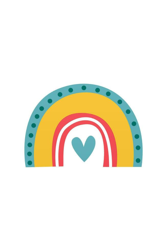 Decorative boho rainbow design element vector