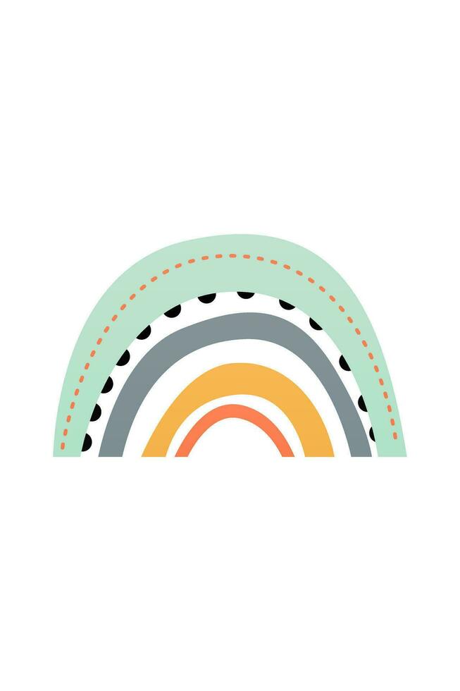 Decorative boho rainbow design element vector