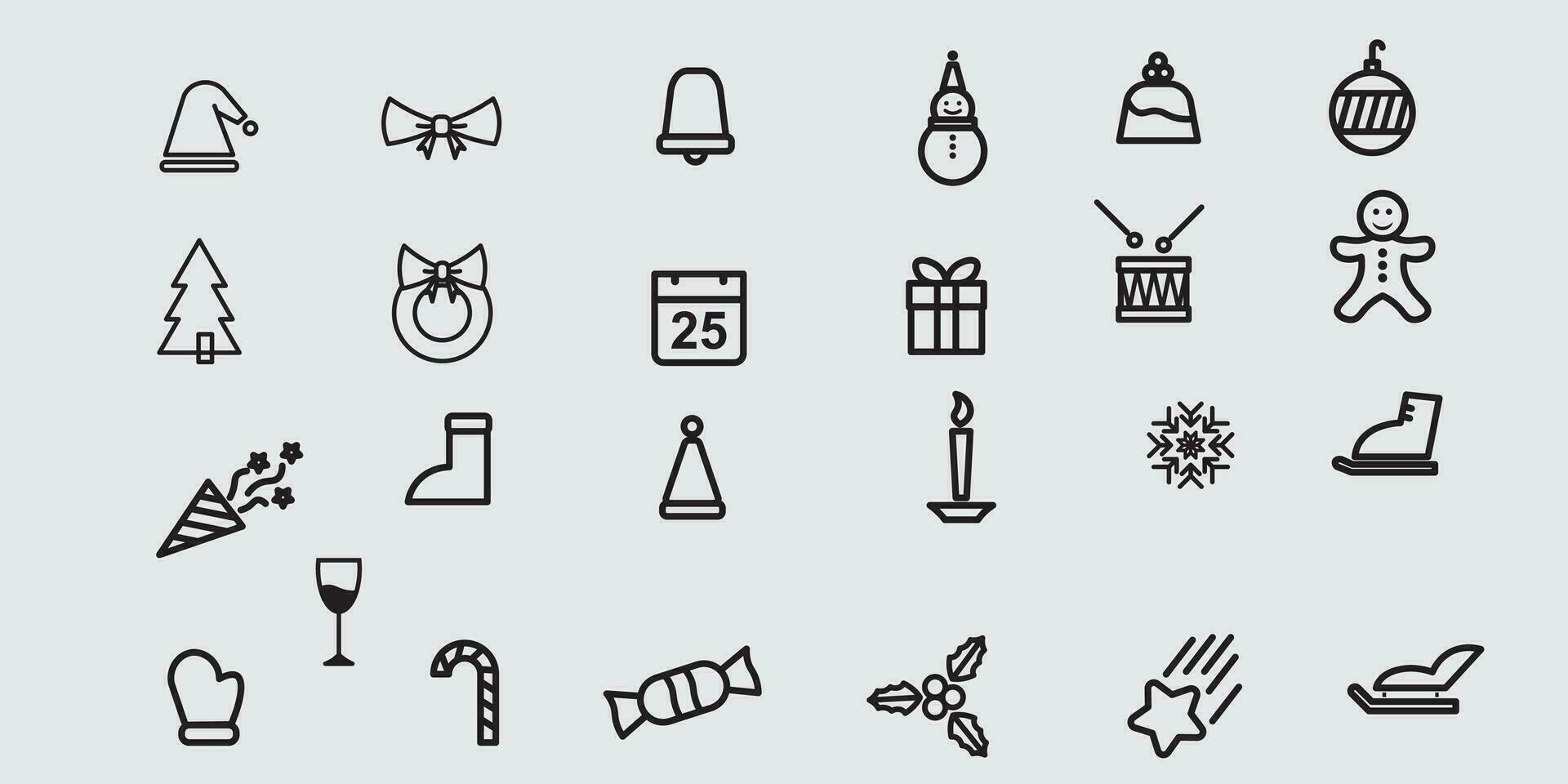 Collection of Christmas vector icons, perfect for a christmas theme.