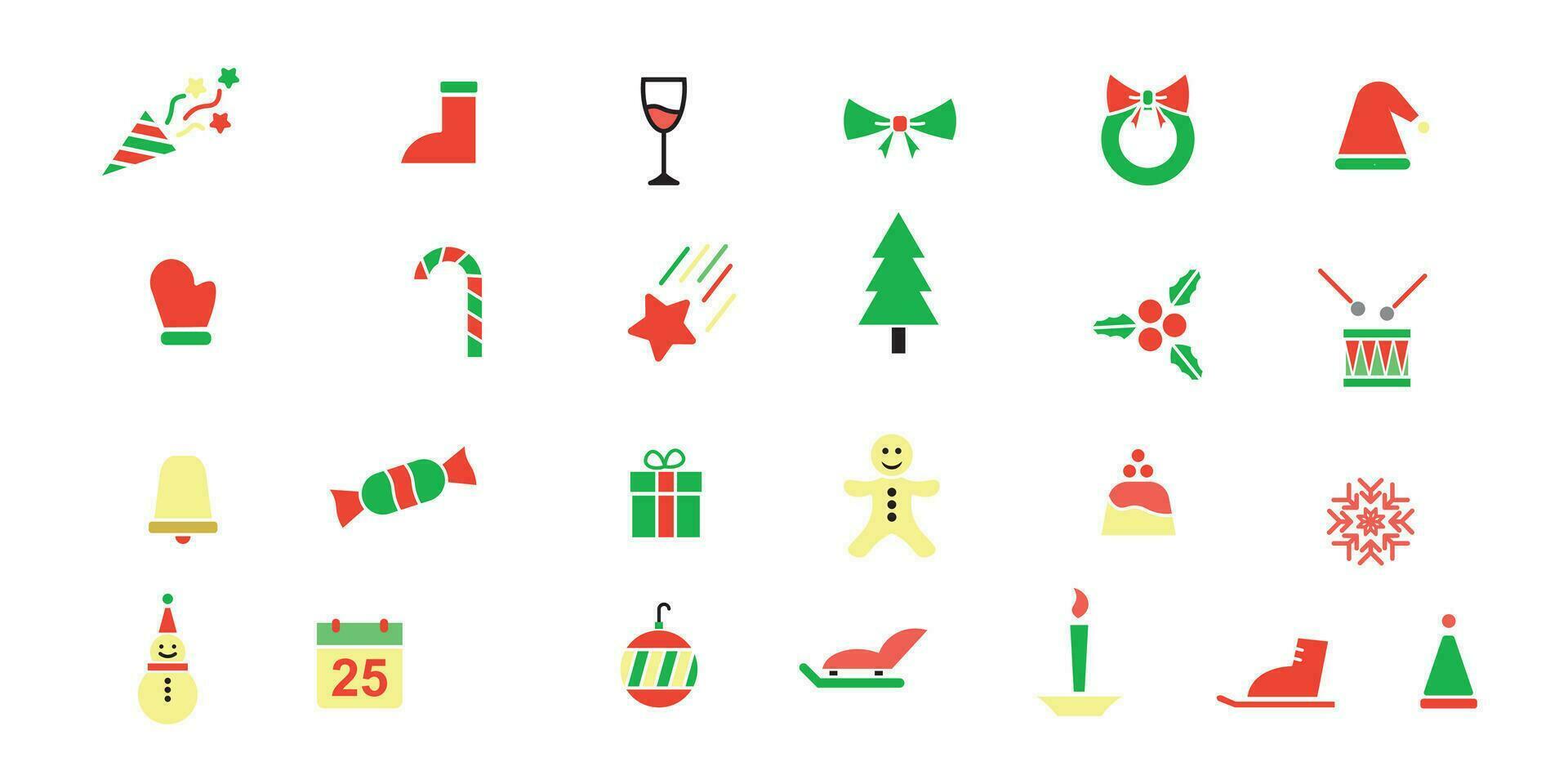 Collection of Christmas vector icons, perfect for a christmas theme.