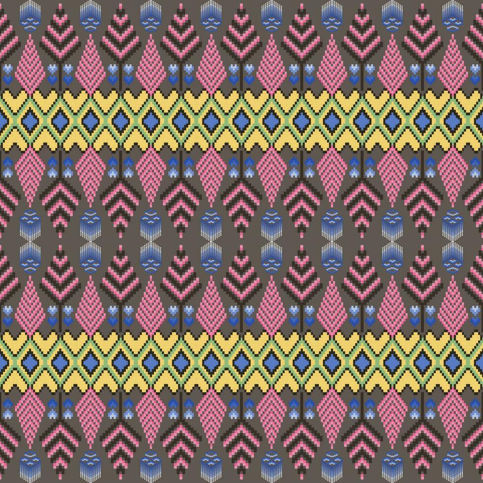 Thai fabric patterns in various colors vector