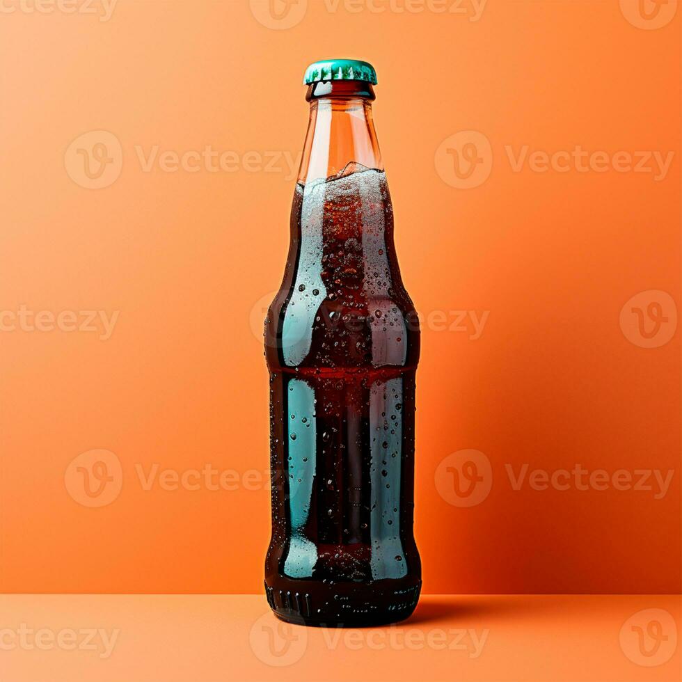 AI generated Bottle of Cola, sparkling water - AI generated image photo