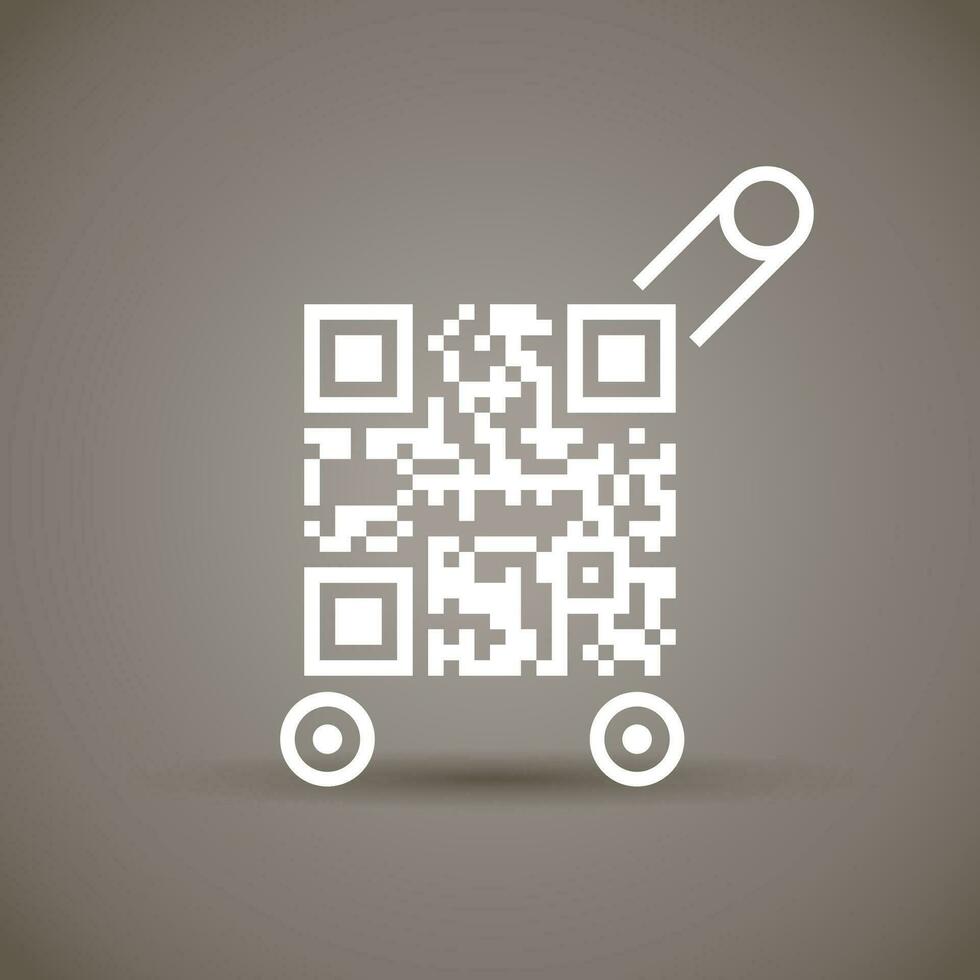 cart qr icon vector