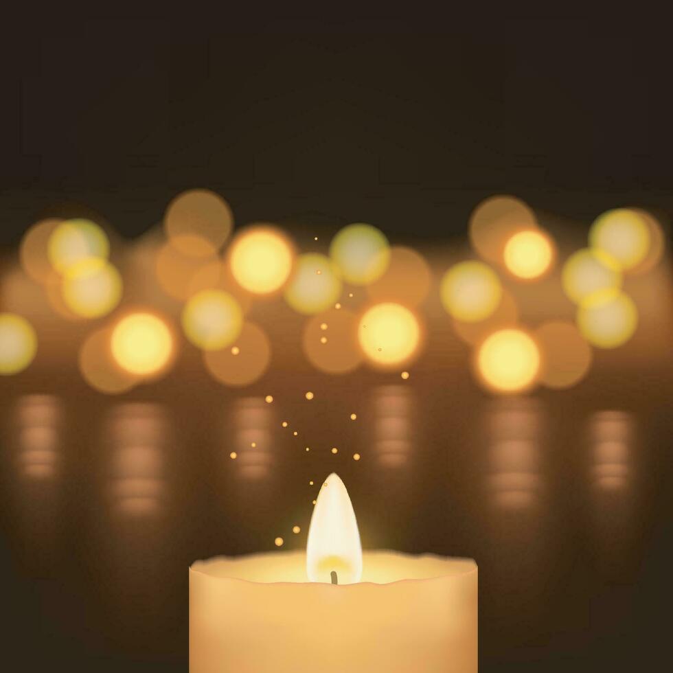 candles on glow back vector