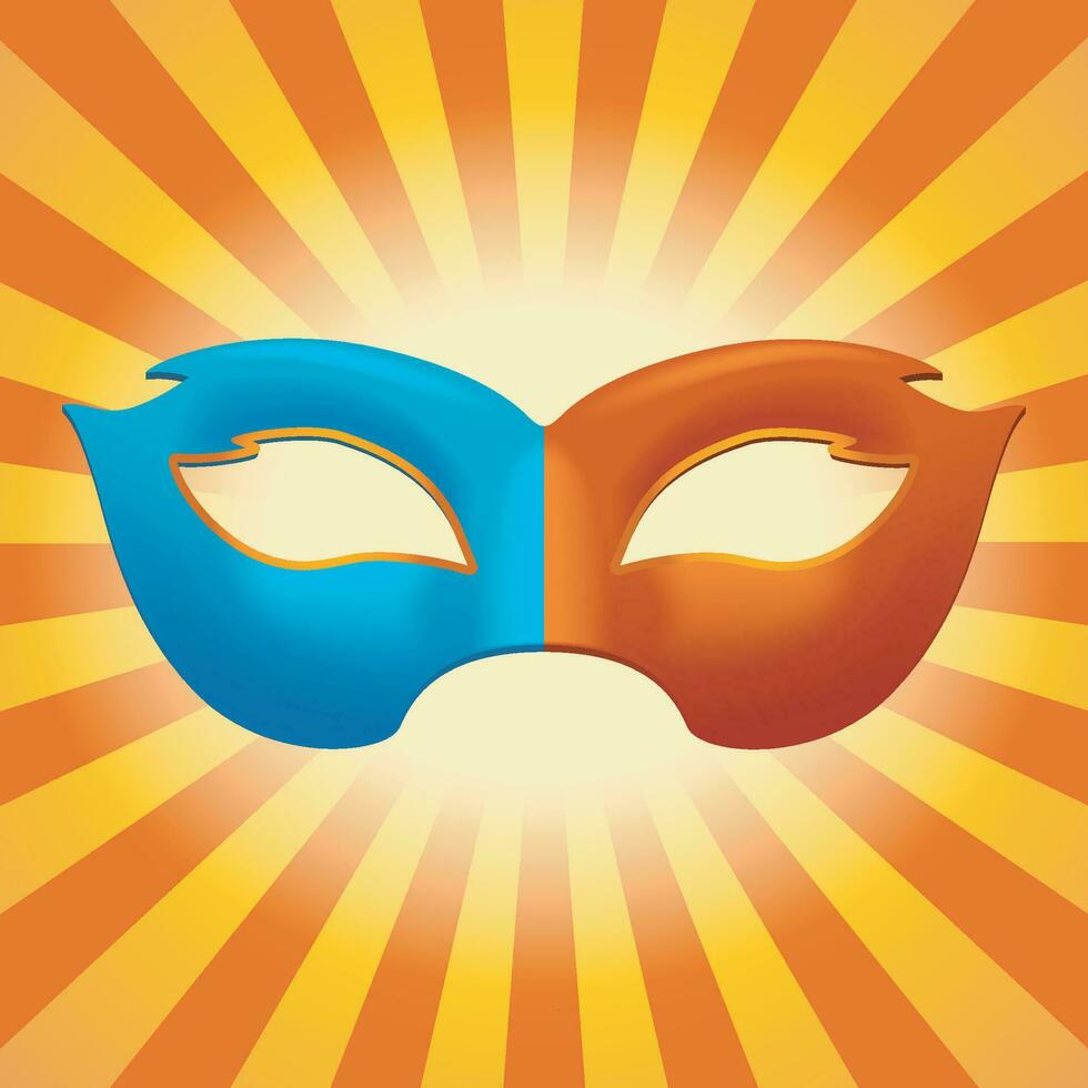 carnival mask front view vector