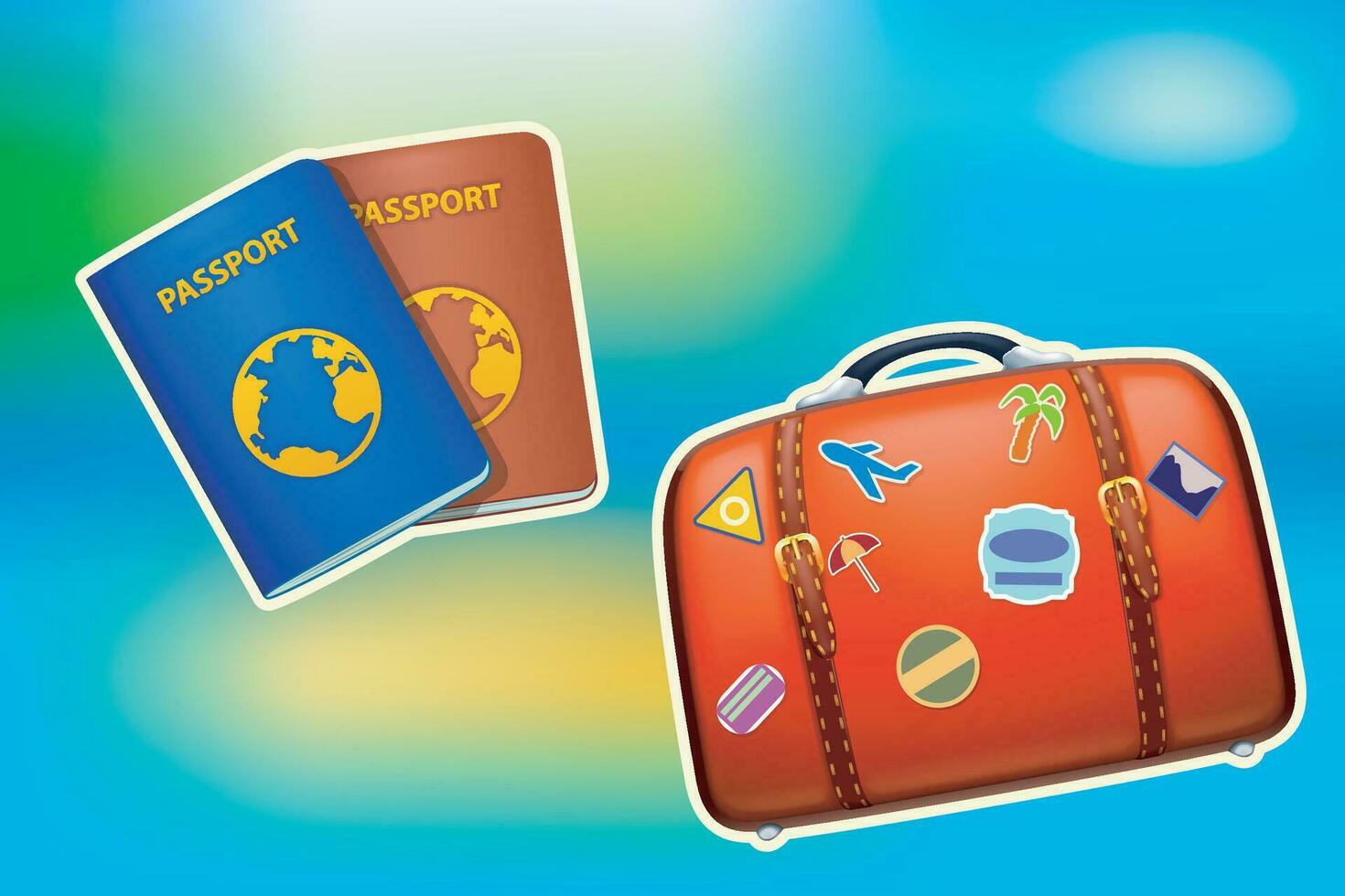 travel case passport vector