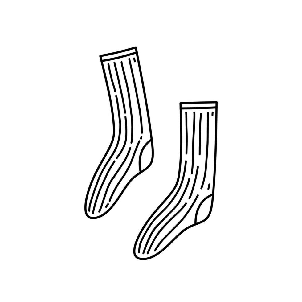 Men's socks isolated on a white background. Vector hand-drawn illustration in doodle style. Perfect for cards, decorations, logo, various designs.