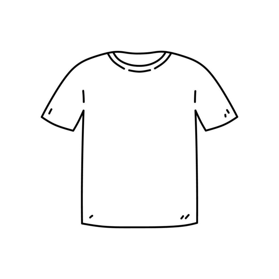Men's t-shirt isolated on a white background. Vector hand-drawn illustration in doodle style. Perfect for cards, decorations, logo, various designs.
