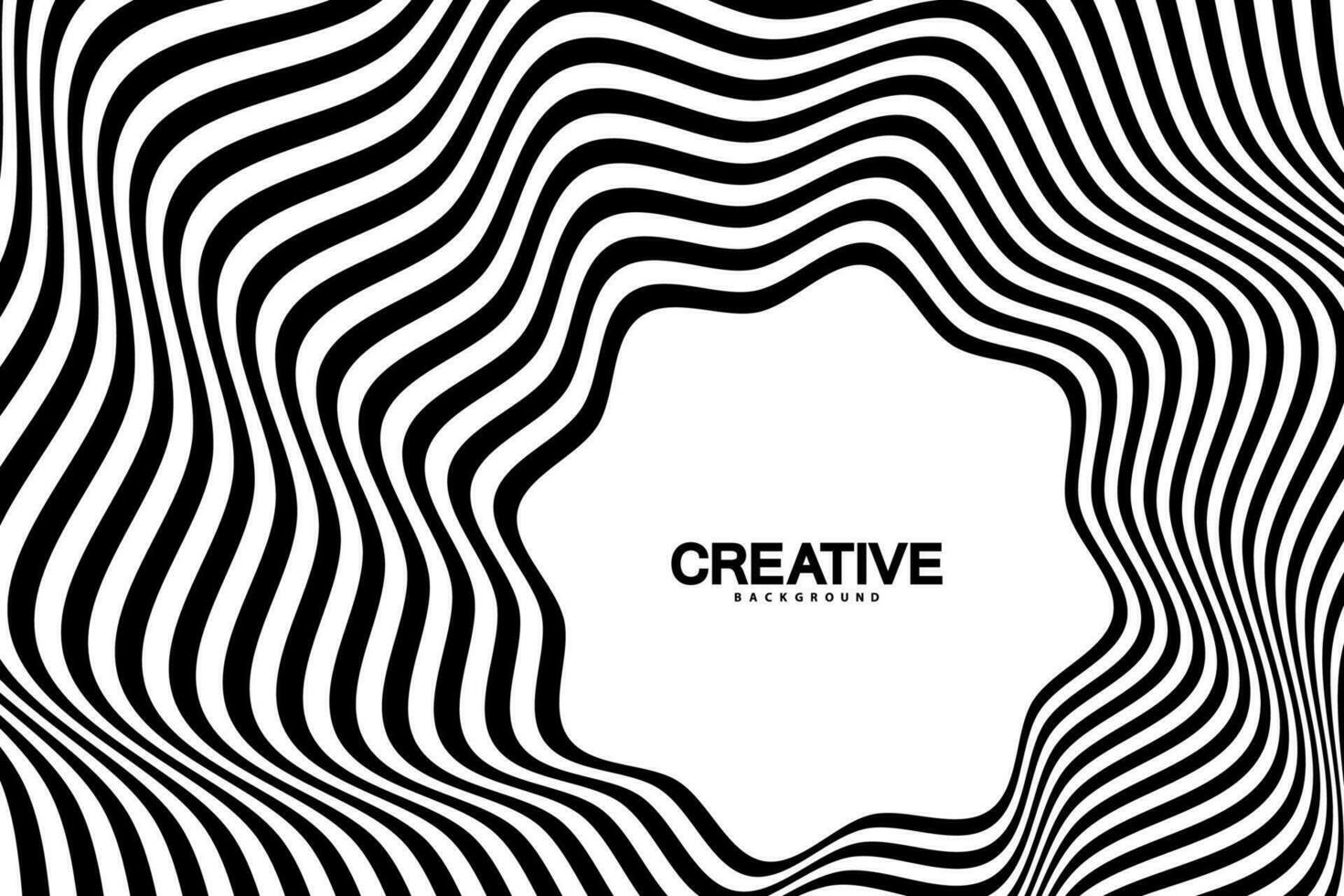 Optical illusions. Abstract striped with monochrome waves background. vector illustration