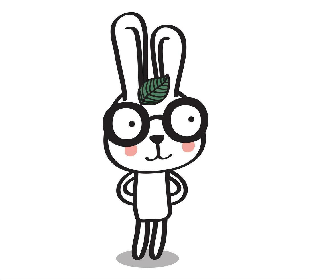 linda Pascua de Resurrección blanco conejito. Conejo dibujos animados vector recopilación. animal personaje.